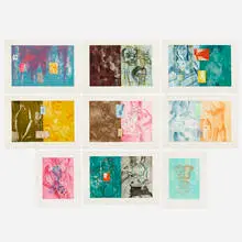 Canfield Hatfield Suite by David Salle, 1989, aquatint with photo-etching in colors on Somerset, sold Jun 2022