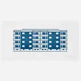 Apartment 4 by Julian Opie, 2021, woodcut, sold Jun 2022