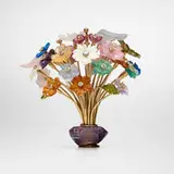 Fabergé, Miniature multi-gem flower basket, gold, rose quartz, lapis lazuli, carnelian, mother-of-pearl, amethyst, smoky quartz, blue chalcedony, green chalcedony, rock crystal, tourmaline, citrine, diamond