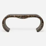 Contemporary, Tessellated horn console table, c. 1975, horn over wood