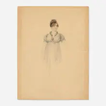Henry Edridge, Portrait of a Lady, c. 1800, graphite and watercolor on paper