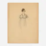 Henry Edridge, Portrait of a Lady, c. 1800, graphite and watercolor on paper