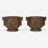 Ilse Dabelstein, Midsummer's Eve jardinières, pair, c. 1930, cast iron