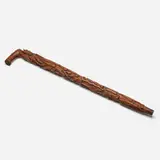 Folk Art, Cane with woodland creatures and fish