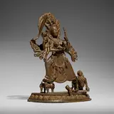 Nepali, Figure of Durga (eight-armed goddess), bronze