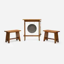 Stickley-Audi, Benches, pair and dinner gong