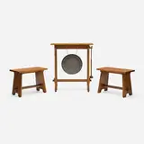 Stickley-Audi, Benches, pair and dinner gong
