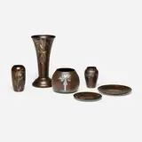 Collection of six tabletop accessories by Heintz Art Metal Shop, sold Jul 2025