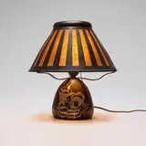 Lily overlay boudoir lamp by Heintz Art Metal Shop, c. 1915, bronze, sterling silver, mica, sold Jul 2025