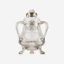 Wilkens M.H. & Söhne, Jugendstil covered tureen with foliate motifs, .800 silver
