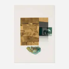 Horsefeathers Thirteen X by Robert Rauschenberg, 1972, lithograph and collage on paper, sold Jun 2016