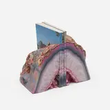 Peter Sutherland, Termite Mound and Amethyst, 2013, transfer-print on paper, geode, hand painted books