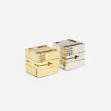Franco Rocco, Scaccomatto chess set, c. 1970, polished bronze, chrome-plated brass