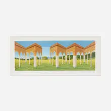 Patrick Hughes, Gazebo, 2005, hand-painted 3D multiple with lithography
