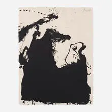 Monster by Robert Motherwell, 1975, lithograph on speckled gray HMP handmade paper, sold Jun 2016