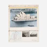 Wrapped Opera House, Project for Sydney by Christo, 1991, lithograph with collage of cloth, thread, city map, two photographs and masking tape, sold Jun 2016