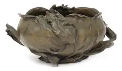 Frédéric Debon (French by Frédéric Debon, 1897, an Art Nouveau cast bronze leaf vase, sold Sep 2020