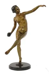 Lucien Charles Edward Alliot, Lucien Charles Edward Alliot (French, 1877, a large bronze figure of a naked lady