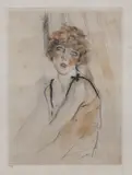 Édouard Chimot, Édouard Chimot (1880-1959) Study of a Girl Etching and aquatint