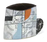 John Maltby, John Maltby (b.1936), blue and terracotta glazes and tube-lining