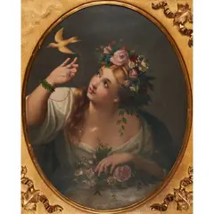 Portrait of Woman by Egisto Manzouli, oil on canvas, [approximate dimensions -, offered Jun 2025
