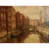 Cornelius Wouter Bouter, [also known as A.J. Van Eijbergen], Venice Canal Scene, oil on canvas, [approximate dimensions -