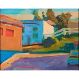 Jerrold Turner, St. Crockett, Up to Pomona at Stop Sign, 1987, oil on panel, [approximate dimensions - panel: 11 h x 14 w inches]