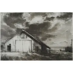 "The Big Barn," by Adam Schnitzer, 1996, charcoal on paper, [approximate dimensions -, offered Jun 2025