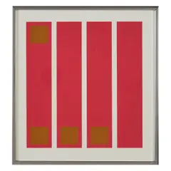 Doug Ohlson, November (Pink Columns with Gilt Square), screenprint, [approximate dimensions -