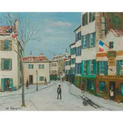 Alois Lecoque, French Street Scene, oil on canvas, (approximate dimensions - canvas: 24 h x 30 w inches)