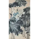 Chang Ta-chien, Lotus, Ink and color on paper