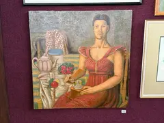 Norbert Schlaus, Seated Woman, oil on canvas