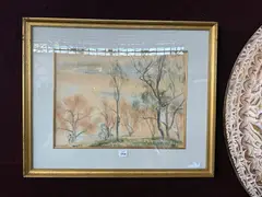 Landscape by Edouard Vysekal, watercolor on paper, 1939, (approximate dimensions -, offered May 2025