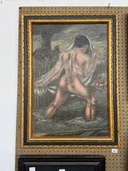 Norbert Schlaus, Back View of Nude, oil on canvas