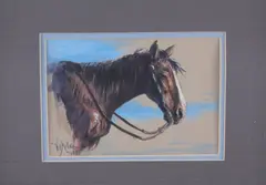 Vel Miller, Untitled, watercolor horse portrait 1972