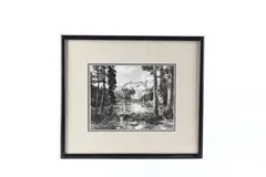 Stephen Willard, For your consideration is this Stephen Willard (1894-1966) Eastern Sierra Lake circa 1950's. This, photograph was taken of the Eastern Sierra Nevada and rubber