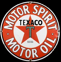 Untitled by Texaco Motor, oil porcelain enamel advertising sign, offered Jul 2019