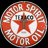 Untitled by Texaco Motor, oil porcelain enamel advertising sign, offered Jul 2019