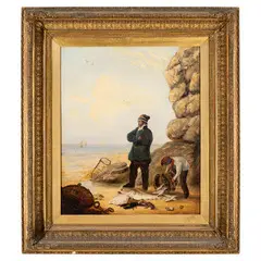 William Collins, Regno Unito, 1788 - 1843 / Al ritorno dalla pesca / Firmato Whilem Collins e datato 1837 in basso a destra, oil on canvas