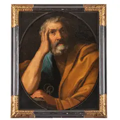 Giuseppe Bottani, San Pietro penitente, oil on canvas ovale