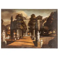 Veduta di giardino con palazzo sullo sfondo by Samuel van Hoogstraten, oil on canvas, offered Dec 2025
