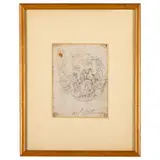 Fedele Fischetti, Studio per affresco con scena mitologica / Iscritto Fischetti in basso a destra, pencil on paper