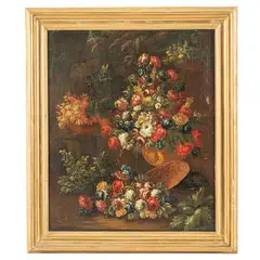 Natura morta floreale by Francesco Lavagna, oil on canvas, offered Dec 2025