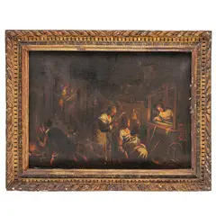 Scena di genere con Cristo nell'orto sullo sfondo by Girolamo da Ponte, oil on canvas, offered Dec 2025