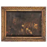 Girolamo da Ponte, Scena di genere con Cristo nell'orto sullo sfondo, oil on canvas
