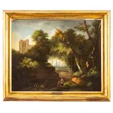 Paesaggio con scena pastorale by Philip James de Loutherbourg, oil on canvas, offered Dec 2025