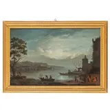 Veduta portuale al chiaro di luna by Jean-Baptiste Lallemand, oil on panel, offered Dec 2025