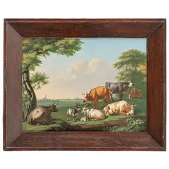 Jan van Gool, Paesaggio pastorale / Firmato in basso al centro: JV Gool Ft 1761, oil on panel
