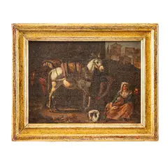 Scena bambocciante by Pieter van Bloemen, oil on canvas, offered Dec 2025
