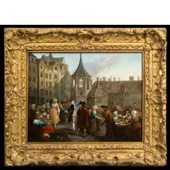 Étienne Jeaurat, Scena di mercato, oil on canvas